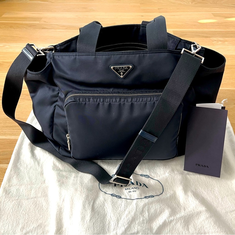 Prada Navy Baby Bag